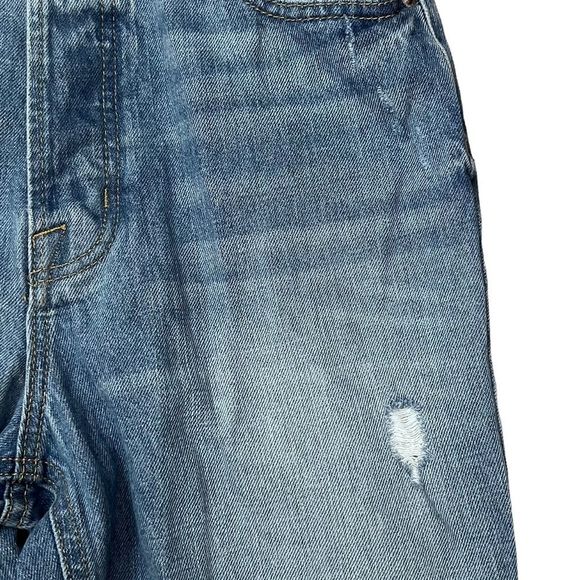 BDG Urban Outfitters Womens Sz 28 Distressed Raw Hem Jeans Button Front Wide Leg - Picture 3 of 9